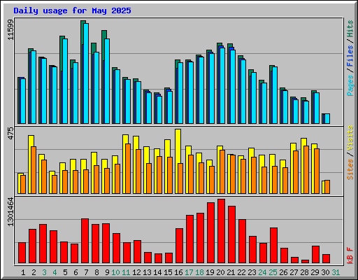 Daily usage for May 2025