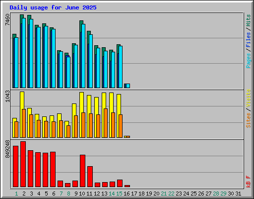 Daily usage for June 2025