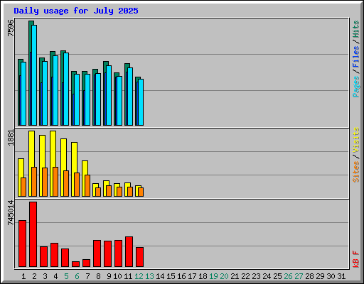 Daily usage for July 2025
