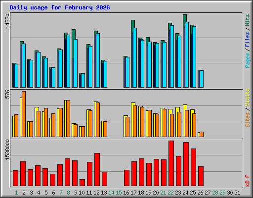 Daily usage for February 2026