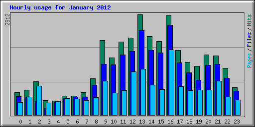 Hourly usage for January 2012