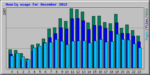 Hourly usage for December 2012