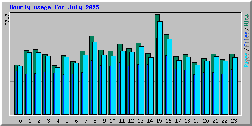 Hourly usage for July 2025